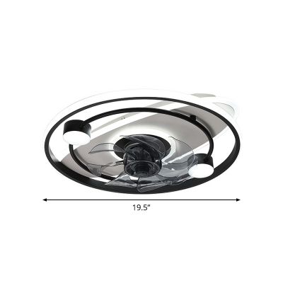Circle Acrylic Fan Light Contemporary 19.5
