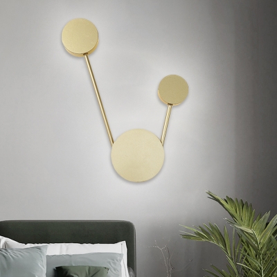 Circular Metal Wall Sconce Lighting Modern LED Gold Wall Mount Light for Living Room