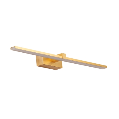 Linear Metallic Surface Wall Sconce Nordic Style LED Gold Vanity Lighting in Warm/White Light