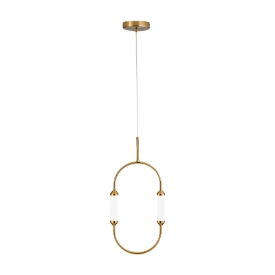 Minimalism Oval Ring Down Lighting Metallic LED Bedroom Pendant Chandelier in Gold