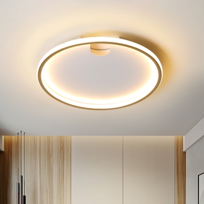 Modern Round Flush Light Fixture Metal 16