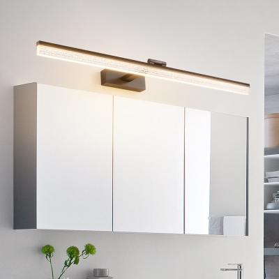 Modern Style LED Wall Lighting Ideas Black Streamlined Vanity Wall Lamp with Acrylic Shade in Warm/White Light
