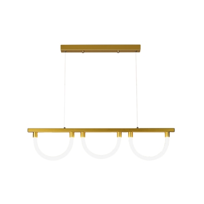Modernity 3-Bulb Cluster Pendant Light Black/Gold Hemisphere Hanging Lamp Kit with Metallic Shade for Dining Room