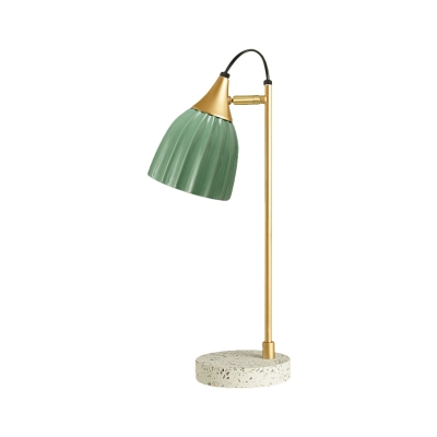 Nordic 1 Bulb Night Lighting Pink/Blue/Green Finish Dome Metallic Nightstand Lamp with Ceramic Shade