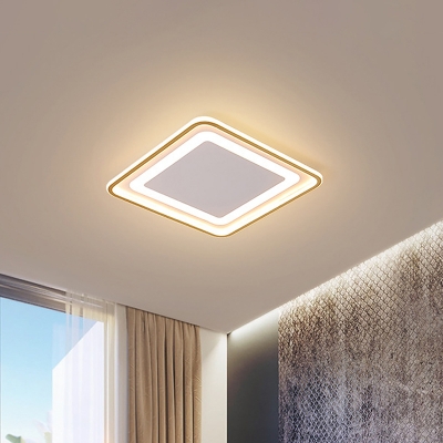 Simple Squared Ceiling Flush Metallic 16.5