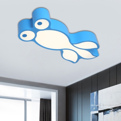 Yellow/Blue Goldfish Flushmount Modern Style LED Acrylic Ceiling Mounted Fixture for Children Room