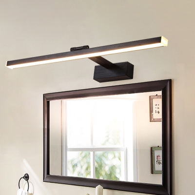 Aluminum Bar Vanity Lighting Modernist LED Black Wall Mount Lamp with Adjustable Straight Arm in Warm/White Light
