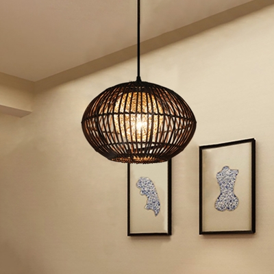 Bamboo Global Cage Ceiling Pendant Asia Style 1 Bulb 16