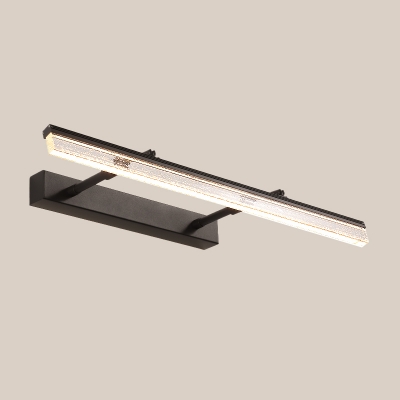 Black Slim Wall Lighting Modern LED Acrylic Vanity Mirror Lamp with 2 Telescopic Arm Design in Warm/White Light