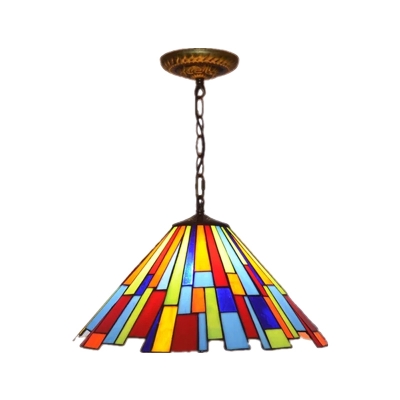 Conic Stained Glass Hanging Light Kit Mission 8