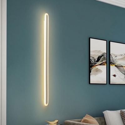 Metallic Linear Surface Wall Sconce Minimalist Black/White LED Wall Mounted Lamp in Warm/White Light, 16