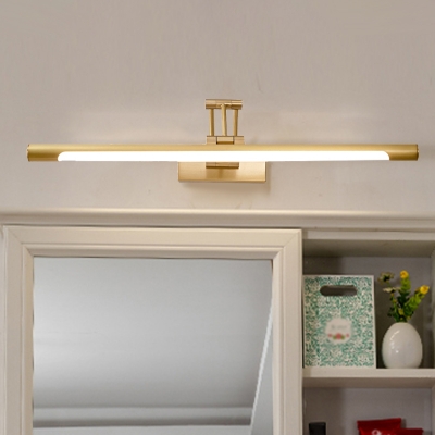 Tube Metal Wall Lighting Ideas Modernism Black/Brass LED Vanity Mirror Lamp with Adjustable Arm