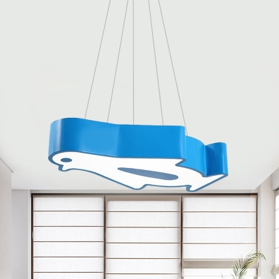 Acrylic Penguin Flush Mount Light Simplicity LED Ceiling Fixture in Red/Yellow/Blue for Kindergarten