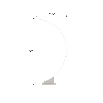 Arched LED Floor Lamp Minimalistic Aluminum White/Coffee Reading Floor Light in Warm/White Light