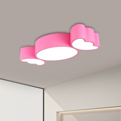 Candy Flush Mount Lighting Fixture Nordic Acrylic Red/Pink/Yellow LED Ceiling Flush for Girl Bedroom