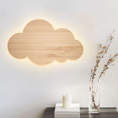 Cloud Bedside Wall Sconce Lighting Metal LED Cartoon Wall Mounted Lamp Fixture in Black/White/Beige