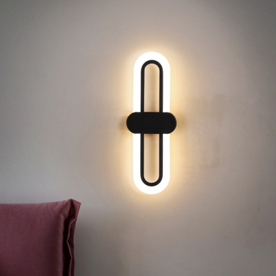 Contemporary Oblong Wall Mount Lamp Metal 16
