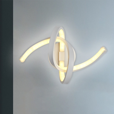 Grey Spiral/Knot/Musical Note Wall Light Contemporary LED Metallic Wall Lighting Ideas for Drawing Room