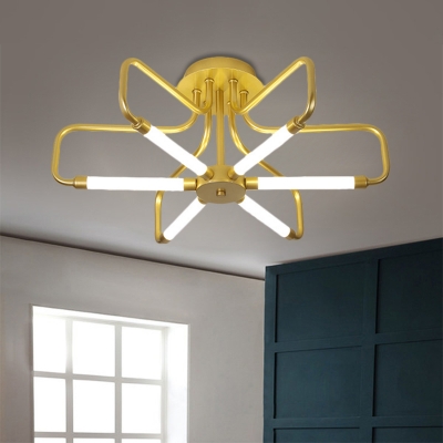 Metal Radial Oblong Ceiling Lamp Simplicity 24.5