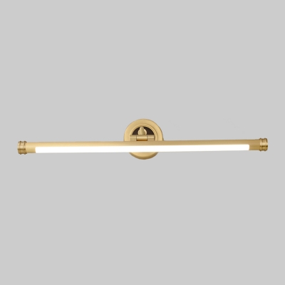 Metallic Tubular Vanity Light Minimalist Black/Brass LED Wall Lamp Fixture with Adjustable Head Design