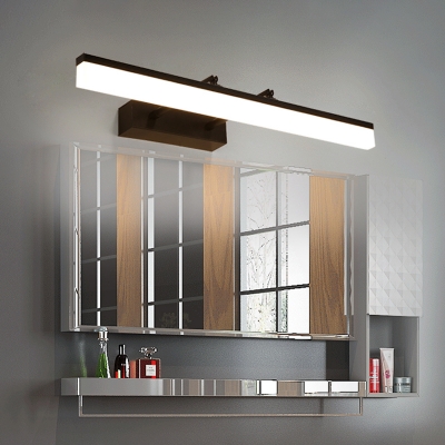 Rest Room LED Wall Lighting Nordic Black Vanity Wall Sconce with Streamlined Acrylic Shade in Warm/White Light, 23.5