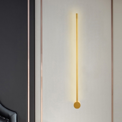 Slim Stick Wall Mount Lighting Minimalist Metallic LED Hallway Surface Wall Sconce in Black/Gold