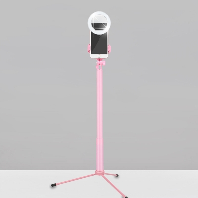USB Round Fill Light Minimalist Metal LED Pink Vanity Lamp with Phone Support Function