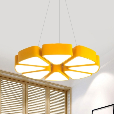 Kids Style LED Ceiling Flush Mount Yellow Lemon Flush Lamp Fixture with Acrylic in Warm/White Light