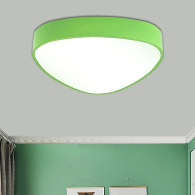 Modernism LED Ceiling Fixture Yellow/Blue/Green Triangle-Like Flush Mount Light with Acrylic Shade