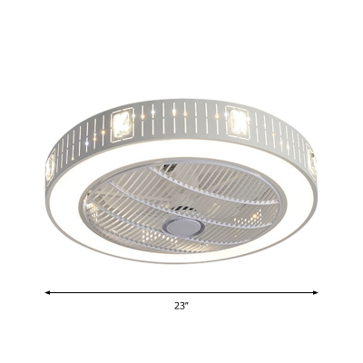 Round Acrylic Fan Light Fixture Modern Style 23