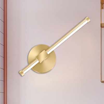 Simplicity Linear Wall Mounted Light Metallic LED Bedside Surface Wall Sconce in Gold
