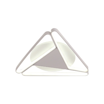 Triangle Metal Flush Mount Fixture Contemporary Black/White LED Close to Ceiling Lamp in Warm/White Light, 19.5