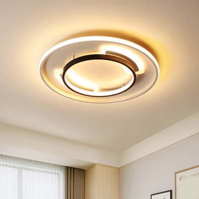 Acrylic Circular Flushmount Lighting Modernist LED White Ceiling Mounted Fixture in Warm/White Light, 16