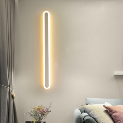 Acrylic Elongated Oval Wall Lighting Simple LED White Surface Wall Sconce in Warm/White Light