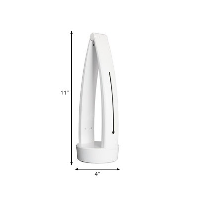 Simple Bendable Arched Table Lamp ABS Bedside USB LED Night Stand Light with Touch Sensor in White