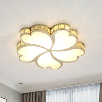 Blossom Flush Mount Fixture Modern Style Faceted Crystal LED Gold Ceiling Lamp for Bedroom