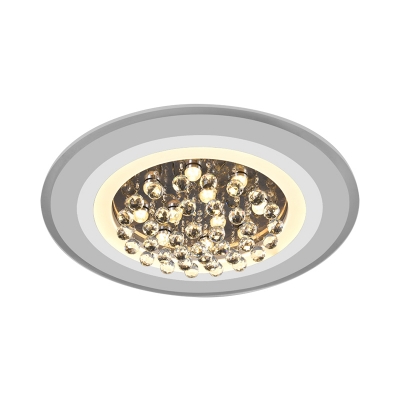 Cascading Flush Mount Light Contemporary Crystal Ball LED White Close to Ceiling Lighting