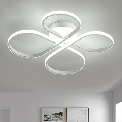 Chinese Knot Acrylic Ceiling Fixture Modernist LED White Semi Mount Lighting in Warm/White Light, 23