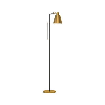 Cone Task Floor Lamp Modernist Metal Single Head Brass Floor Standing Light for Bedroom
