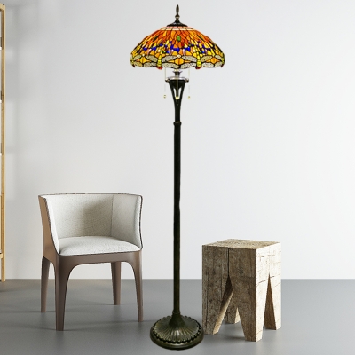 Dragonfly Standing Floor Lamp 3 Lights, Dragonfly Torchiere Floor Lamp