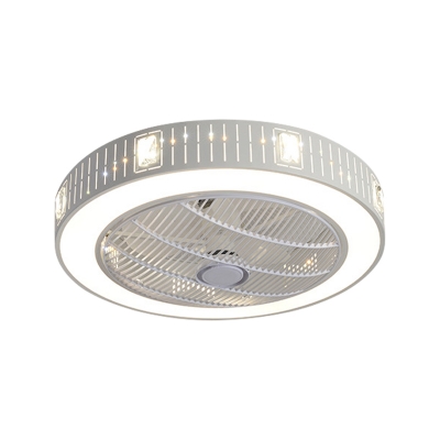 Round Acrylic Fan Light Fixture Modern Style 23