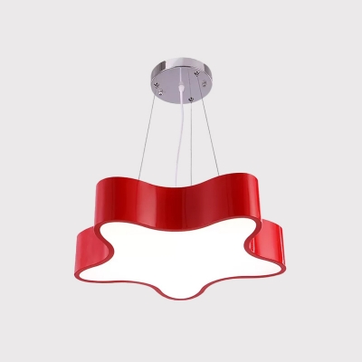 Starfish Pendulum Light Modernist Acrylic LED Kindergarten Ceiling Suspension Lamp in Red/Yellow/Green