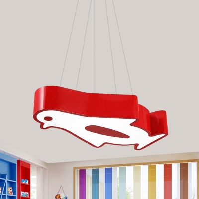 Acrylic Penguin Flush Mount Light Simplicity LED Ceiling Fixture in Red/Yellow/Blue for Kindergarten