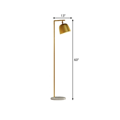 Bell Floor Standing Light Minimalism Metal 1 Head Black/Gold Floor Lamp for Living Room