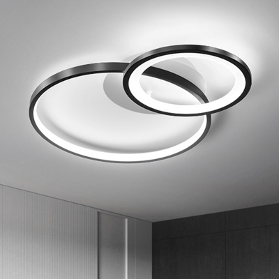Dual Circles Ceiling Lamp Contemporary Sleeping Room 16