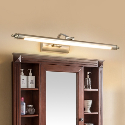 LED Bedroom Wall Vanity Lamp Minimalism Nickel Wall Mount Lighting Fixture with Tubular Metal Shade, Warm/White Light