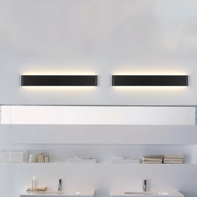 LED Corridor Wall Sconce Lighting Modernist Black/White Wall Lamp with Rectangle Metallic Shade