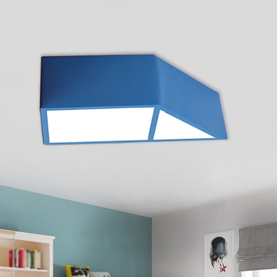Red/Yellow/Blue Trapezoid Flush Lamp Modernism LED Acrylic Ceiling Mounted Light for Playing Room