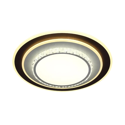 Clear Crystal Round/Square Ceiling Fixture Contemporary LED Flushmount Lighting for Bedroom