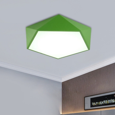 Red/Yellow/Green Pentagon Ceiling Flush Simple Style LED Acrylic Flush Mount Lighting Fixture